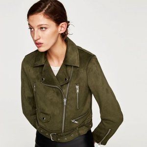 Zara Green Suede Jacket